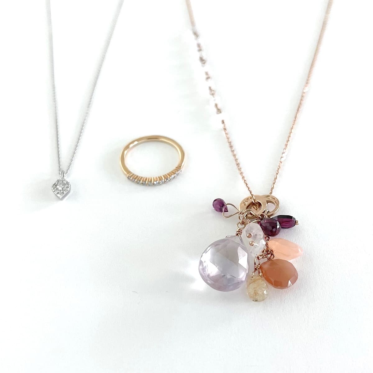 [Set Item] Multi-brand necklace ring 3 piece set