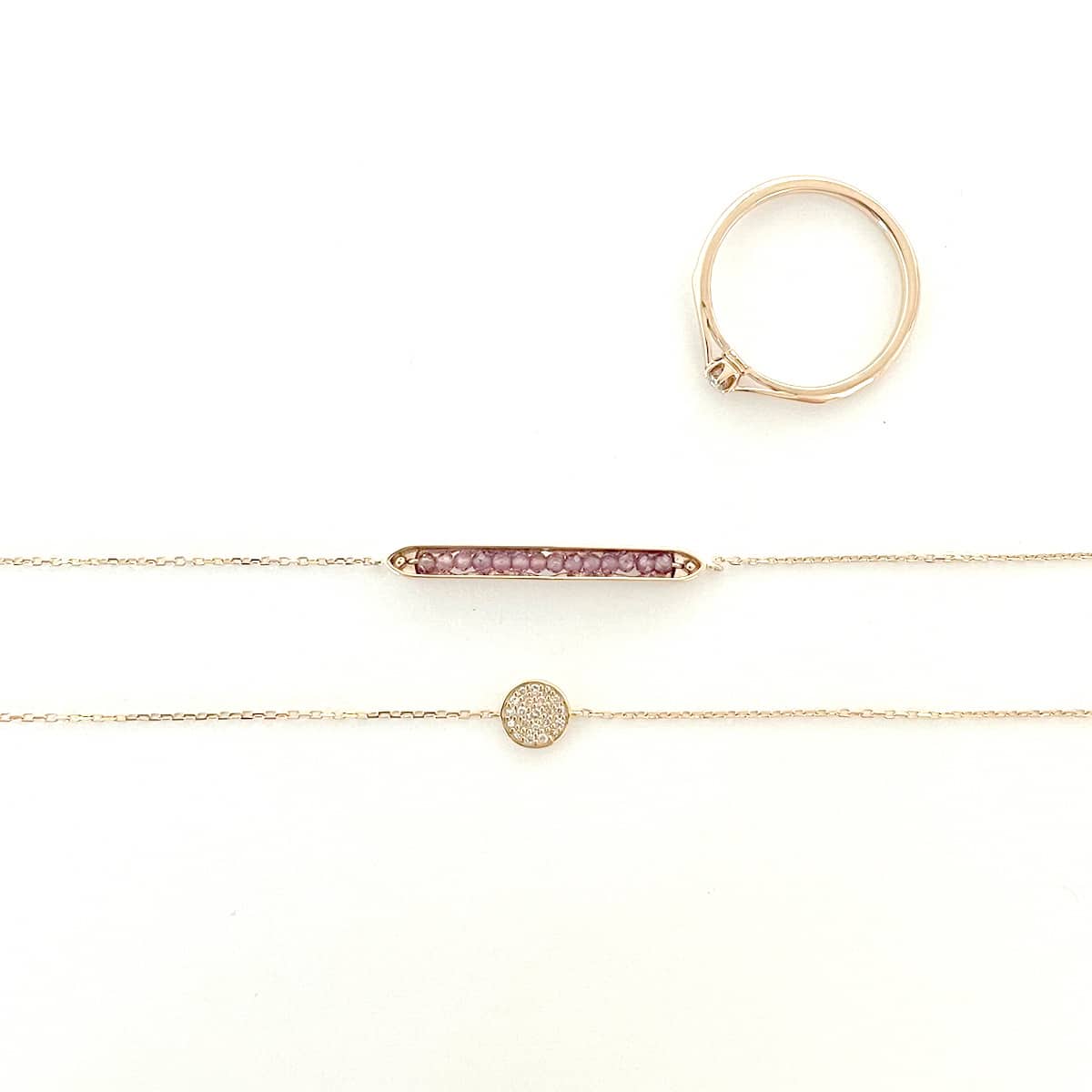 [Set Product] Agat bracelet ring set of 3