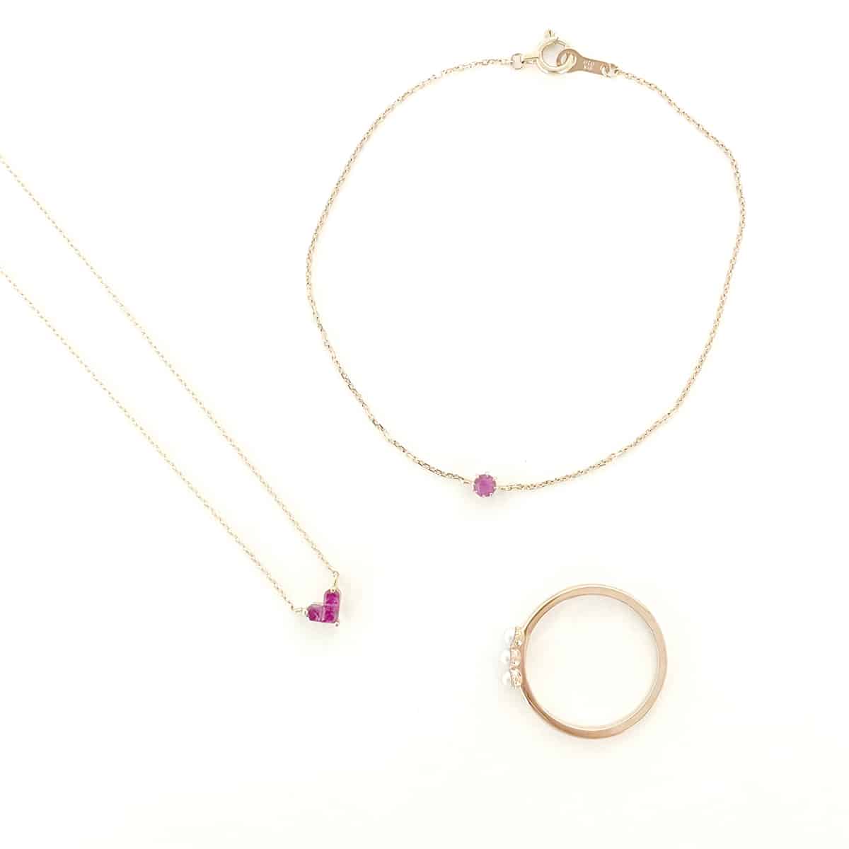 [Set Item] Multi-brand necklace ring bracelet 3 piece set