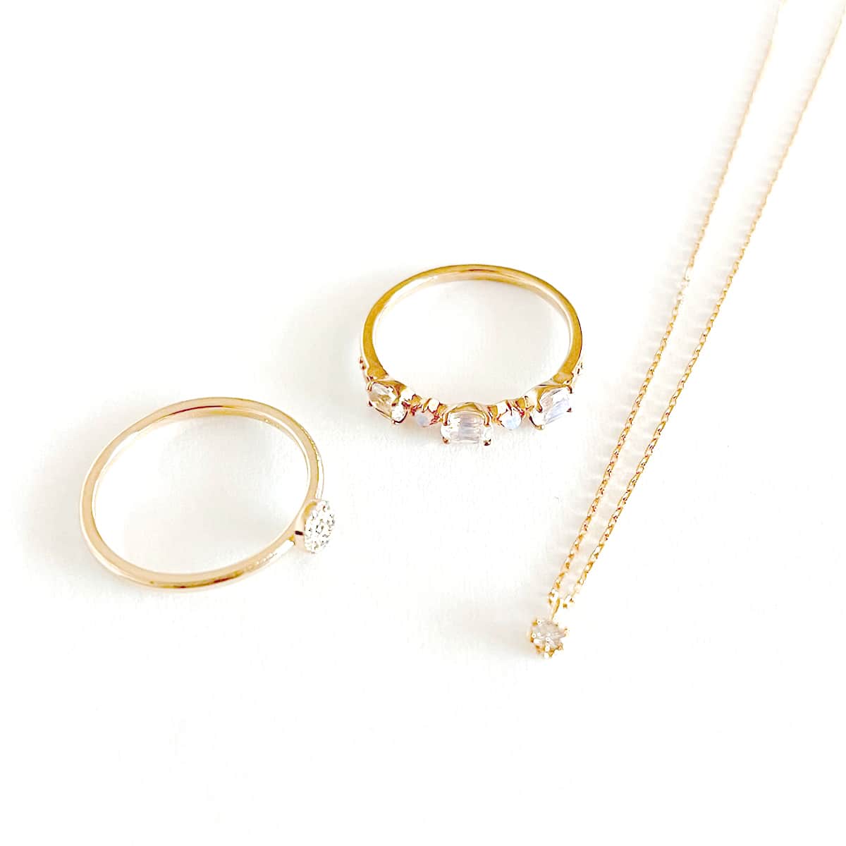 [Set Product] Agat necklace ring 3 piece set