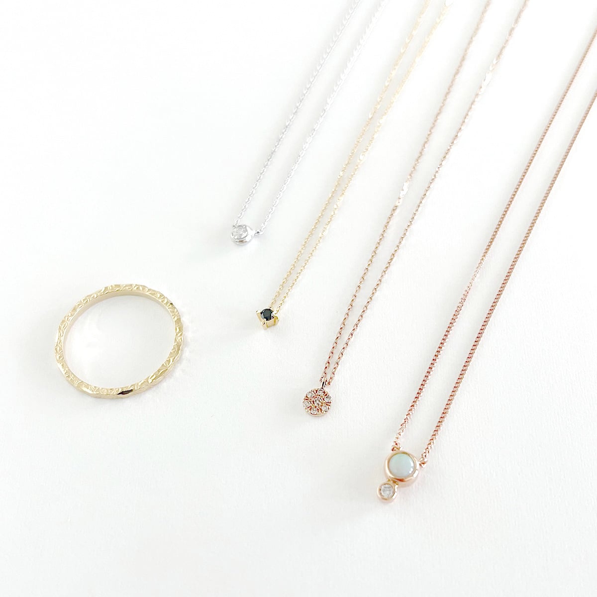 [Set Item] Multi-brand Necklace rings 5-piece set