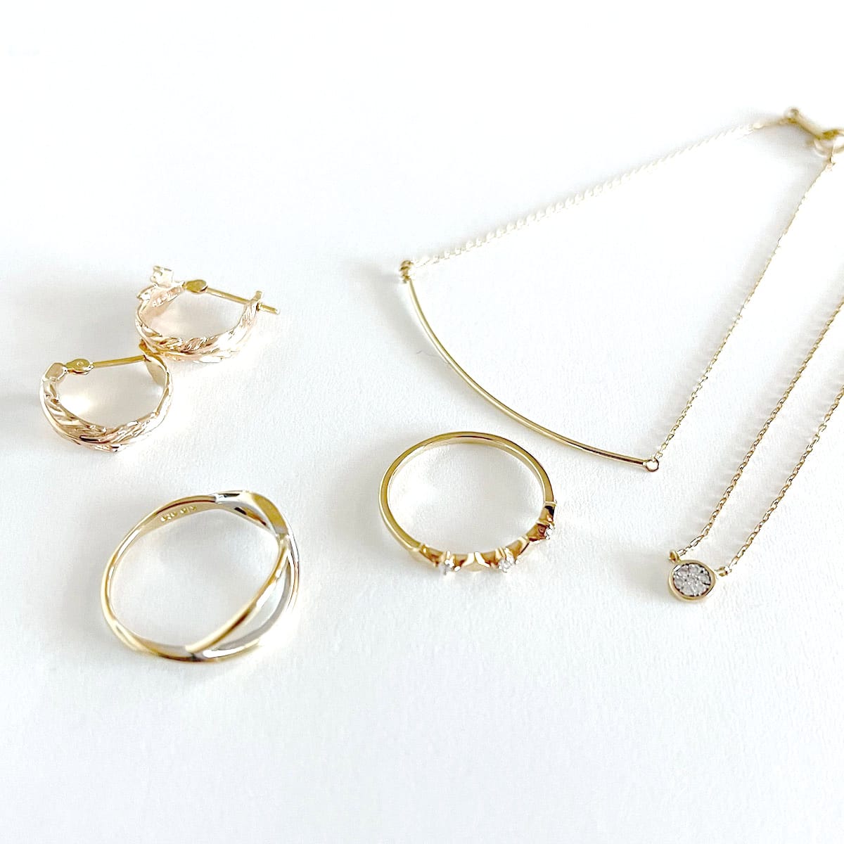 [Set Product] Ete necklace bracelet ring earrings 5-piece set