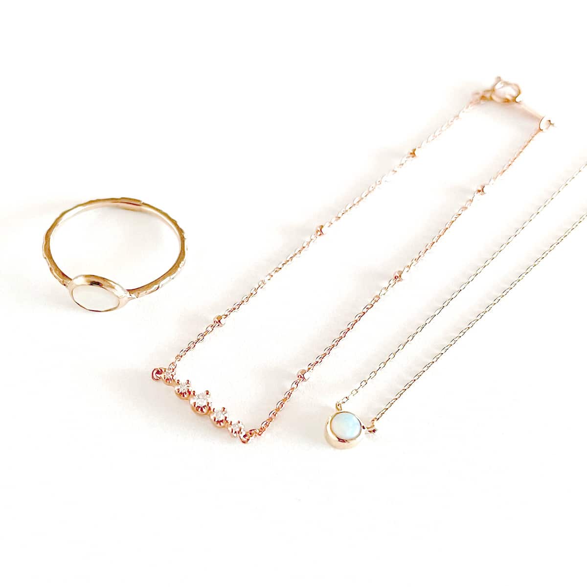 [Set Item] Multi-brand necklace ring bracelet 3 piece set