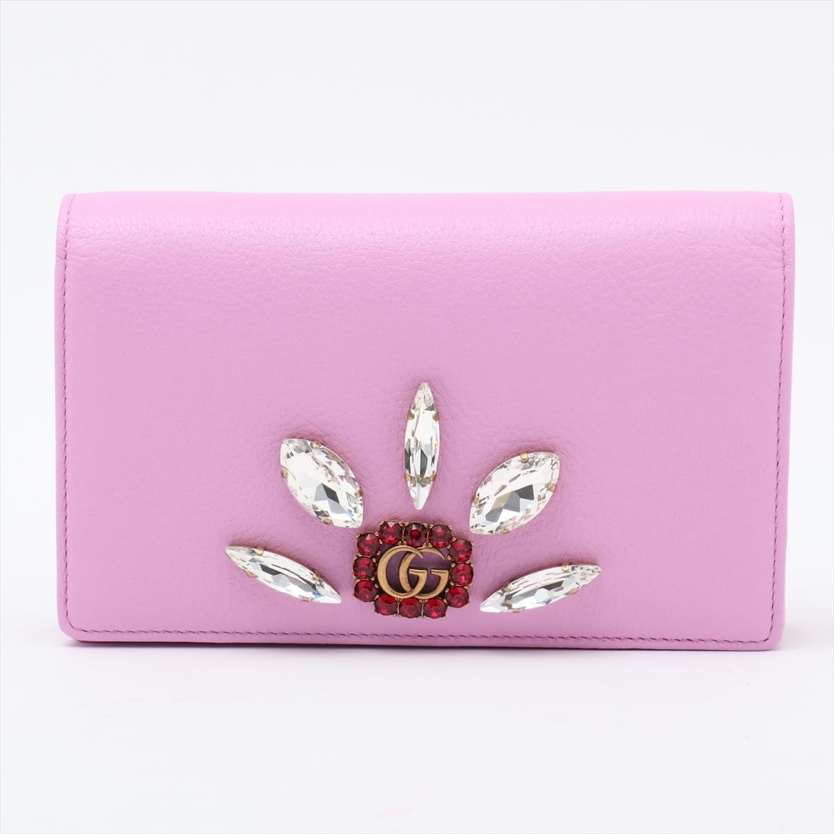 Gucci GG Marmont Leather Chain wallet Pink 499782