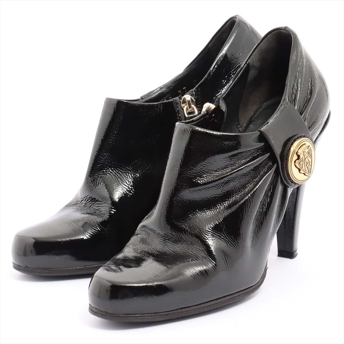 Gucci Patent leather Boots 37 Ladies' Black Has half rubber