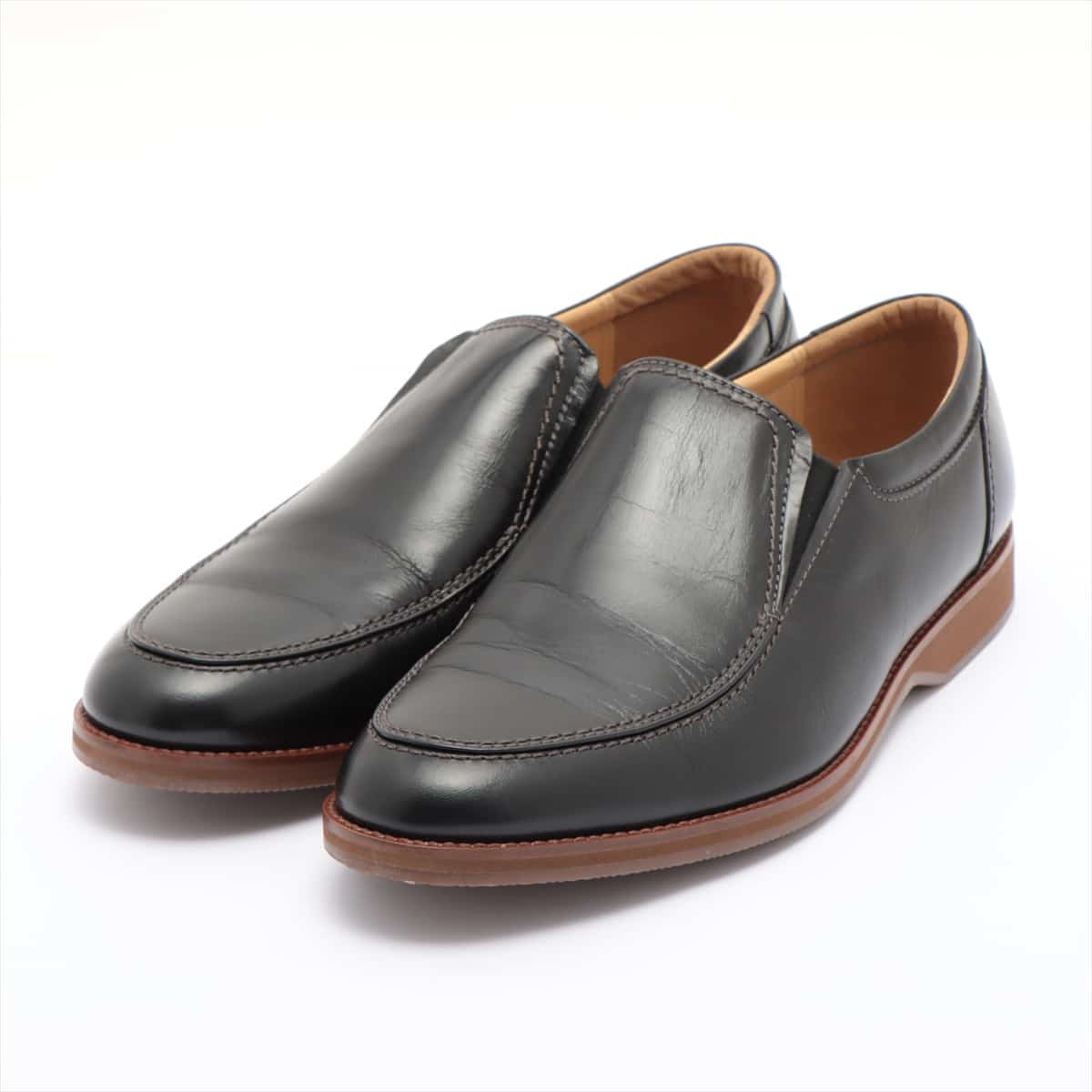 Burberry Leather Slip-on 26.5 Men's Black