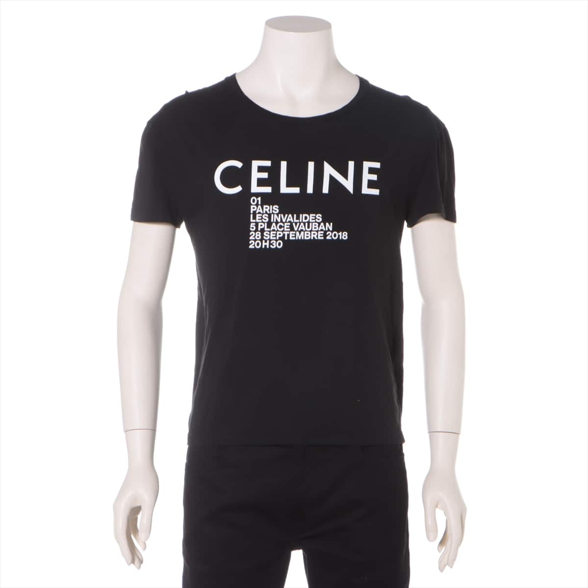 CELINE 19SS Cotton T-shirt S Men's Black  Eddie period X008375E