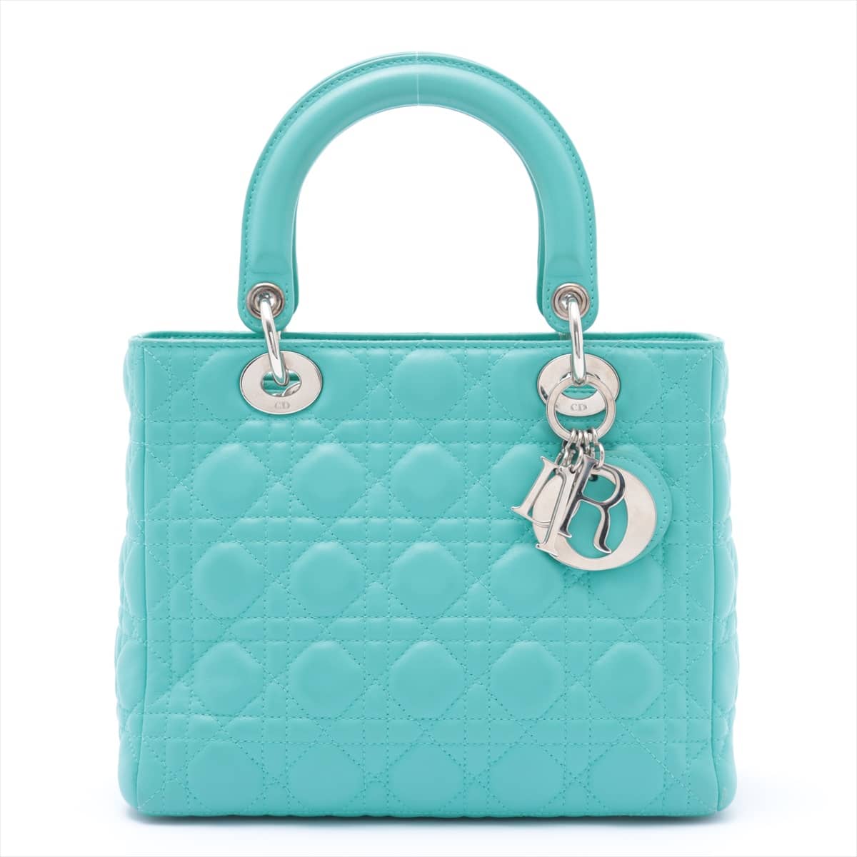 Christian Dior Lady Dior Cannage Leather Hand bag Blue