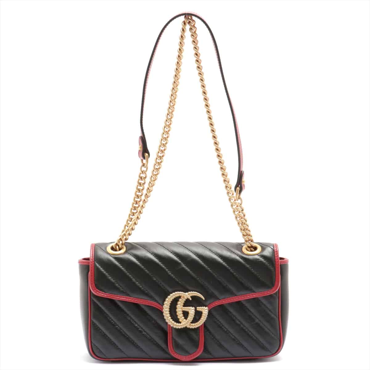 Gucci GG Marmont Leather Chain shoulder bag Black 443497