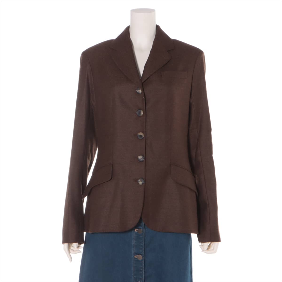 Hermès Wool Tailored jacket 38 Ladies' Brown  Has a star mark