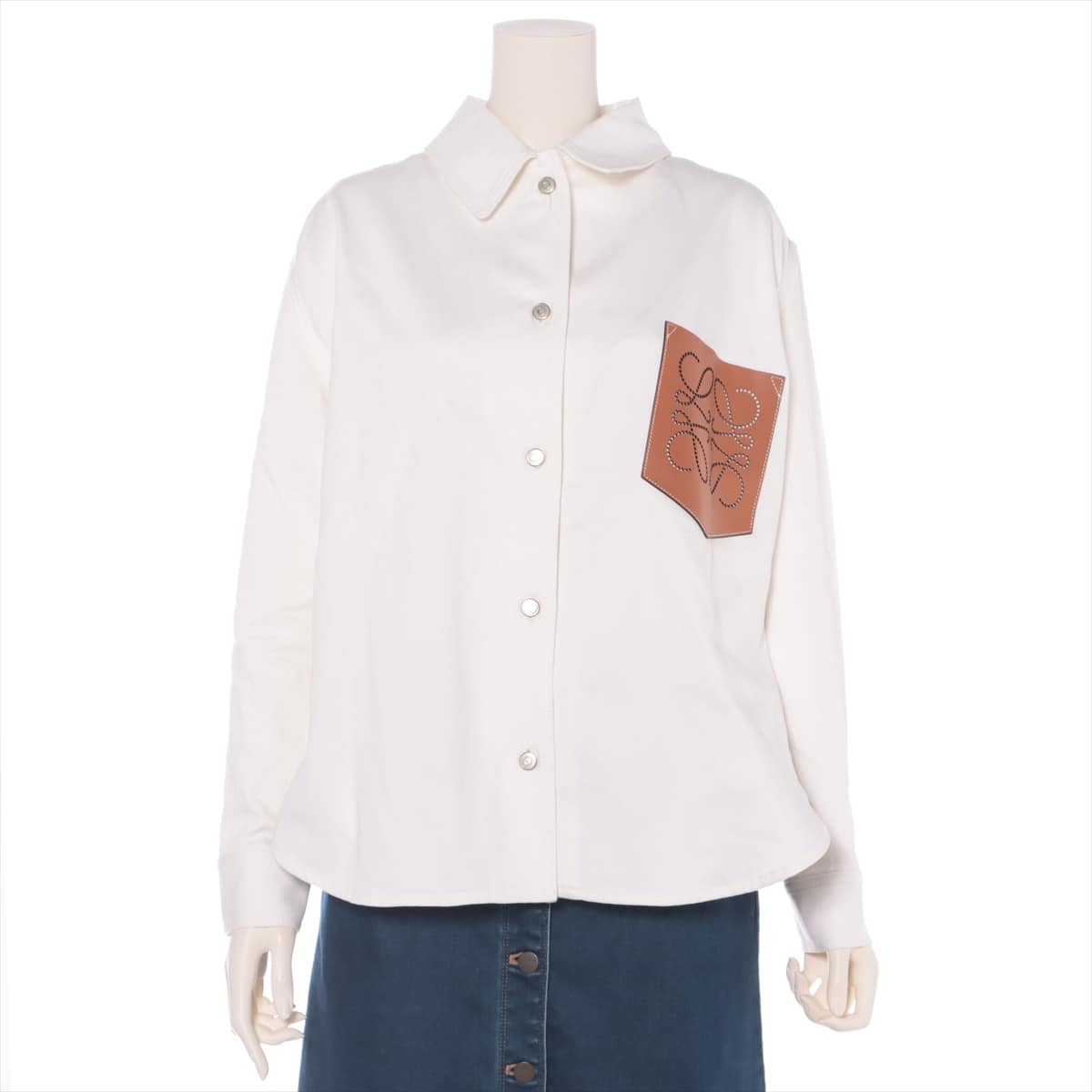 Loewe Anagram Cotton Denim jacket 34 Ladies' White