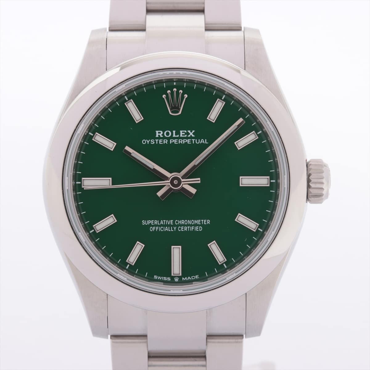 Rolex Oyster Perpetual 277200 SS AT Green-Face Extra Link 2