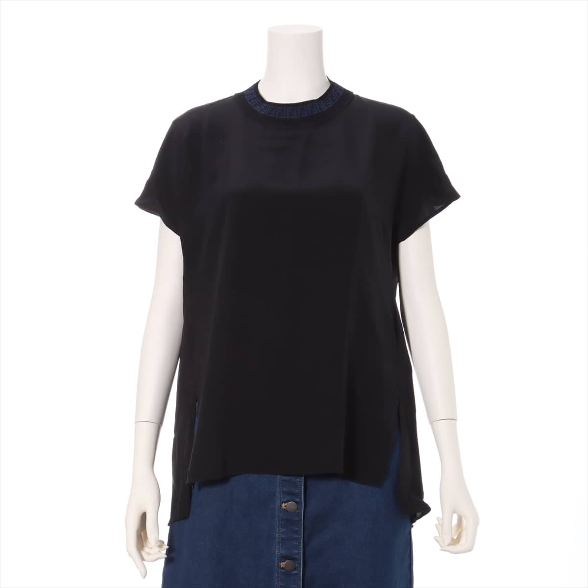 Fendi ZUCCa 19-year Polyester × Rayon Cut & Sew 40 Ladies' Black  There is rubbing