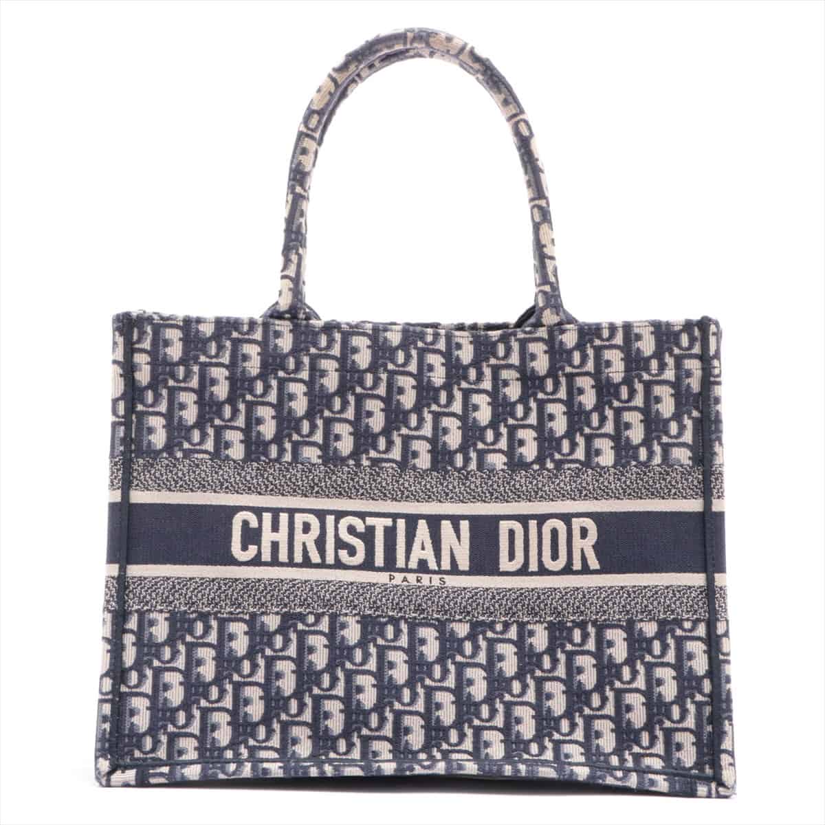 Christian Dior Oblique Book Tote small canvas Tote bag Navy blue