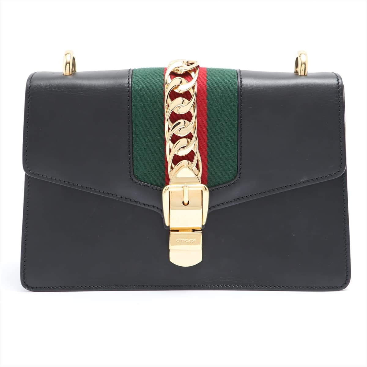 Gucci Sylvie Leather Shoulder bag Black 421882