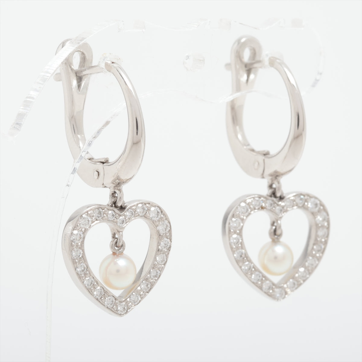 Tiffany Sentimental Heart Pearl diamond Piercing jewelry Pt950 7.8g Approx. 3.5 mm