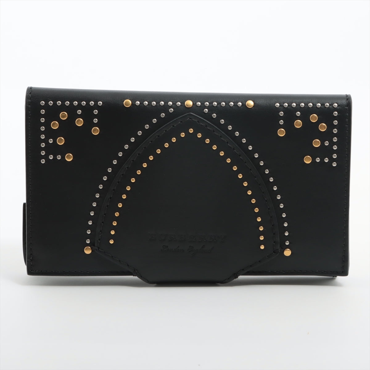 Burberry Studs Leather Wallet Black