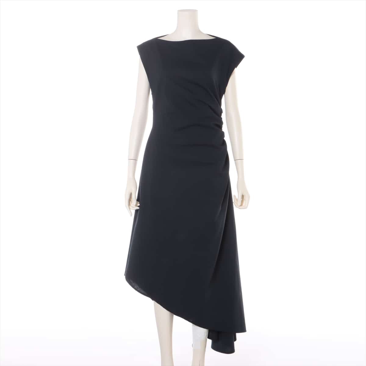 MM6 Wool & Polyester Sleeveless dress 42 Ladies' Navy blue  S32CU0064 asymmetry