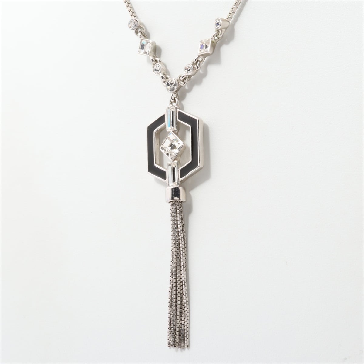 Givenchy Necklace Metallic material Fringe Rhinestone Silver