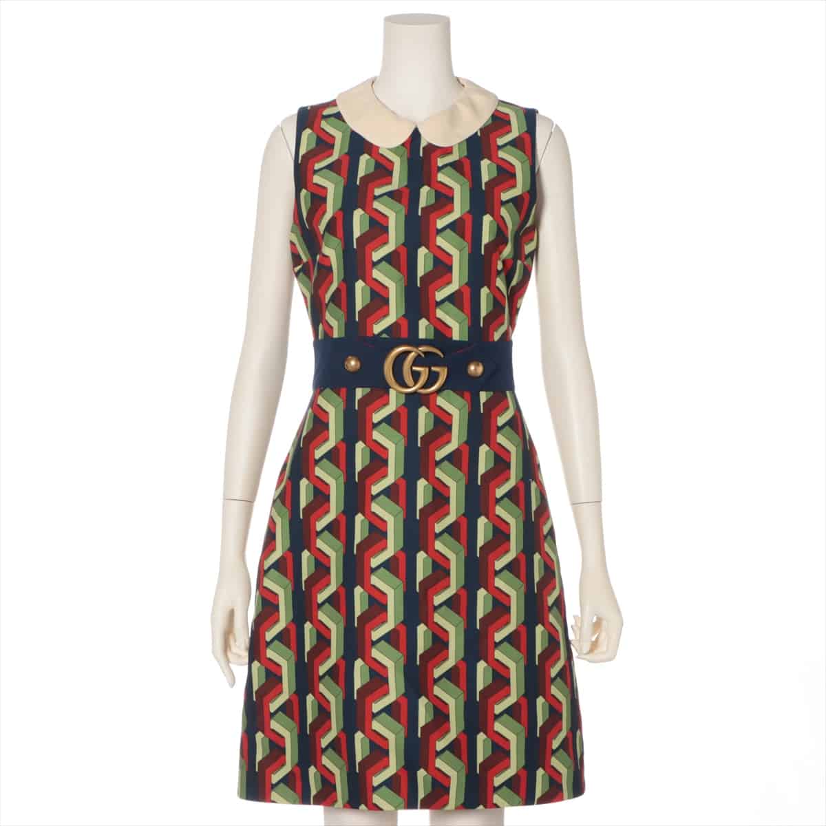 Gucci Wool & Nylon Dress 38 Ladies' Multicolor  GG Chainblint The quality tag is off on one side