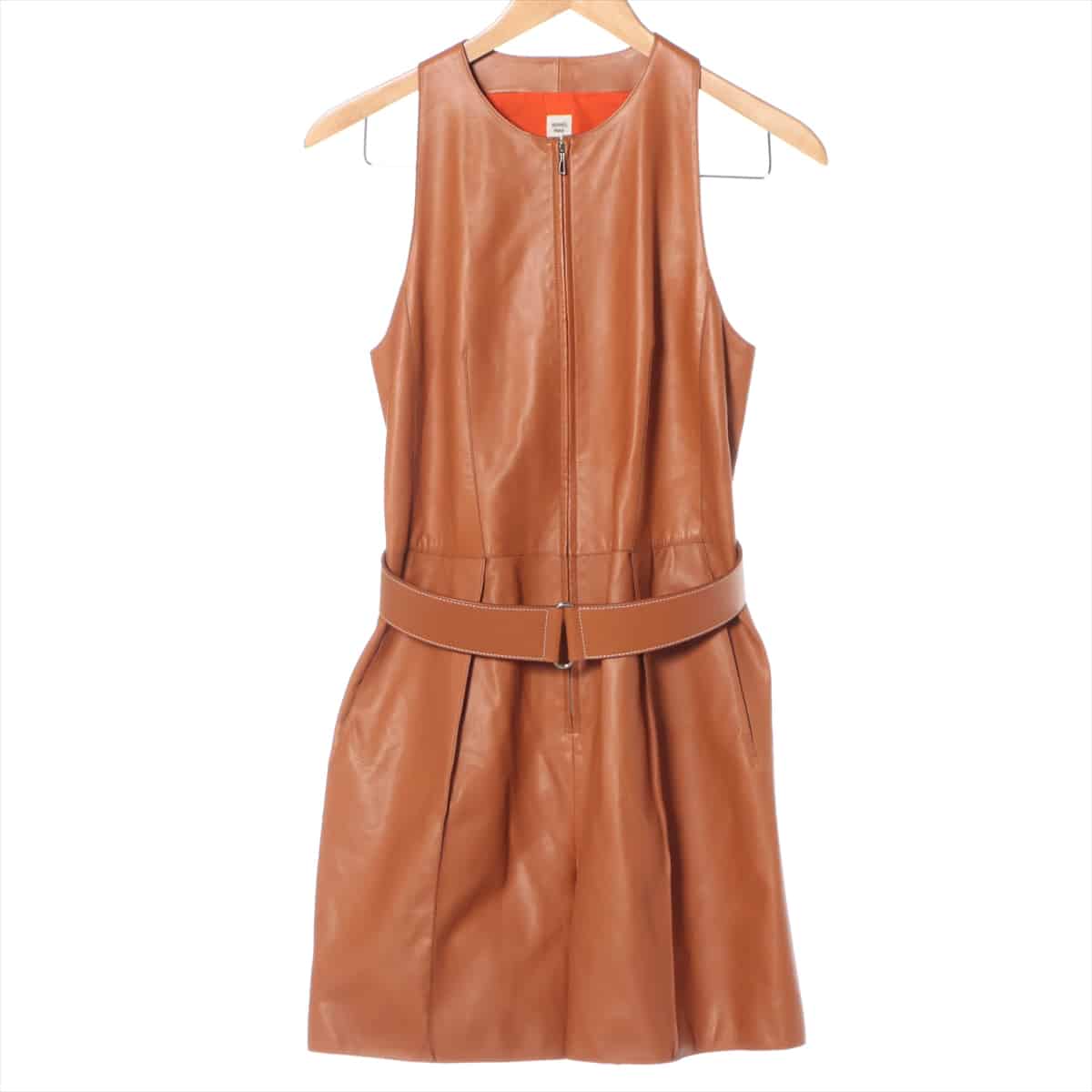 Hermès Leather Jumpsuit 36 Ladies' Brown