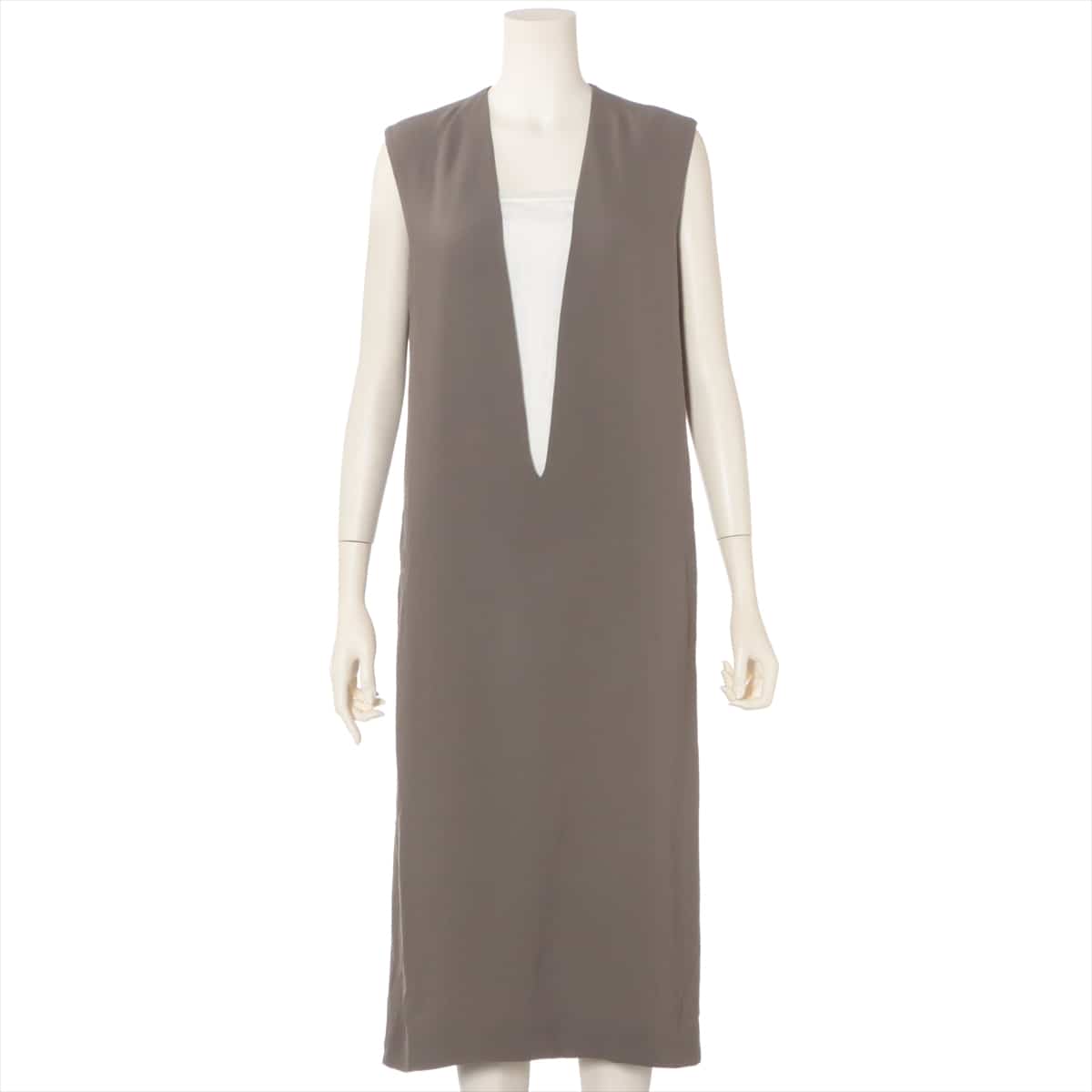Hermès Margiela Silk Sleeveless dress 34 Ladies' Grey  Hem repair