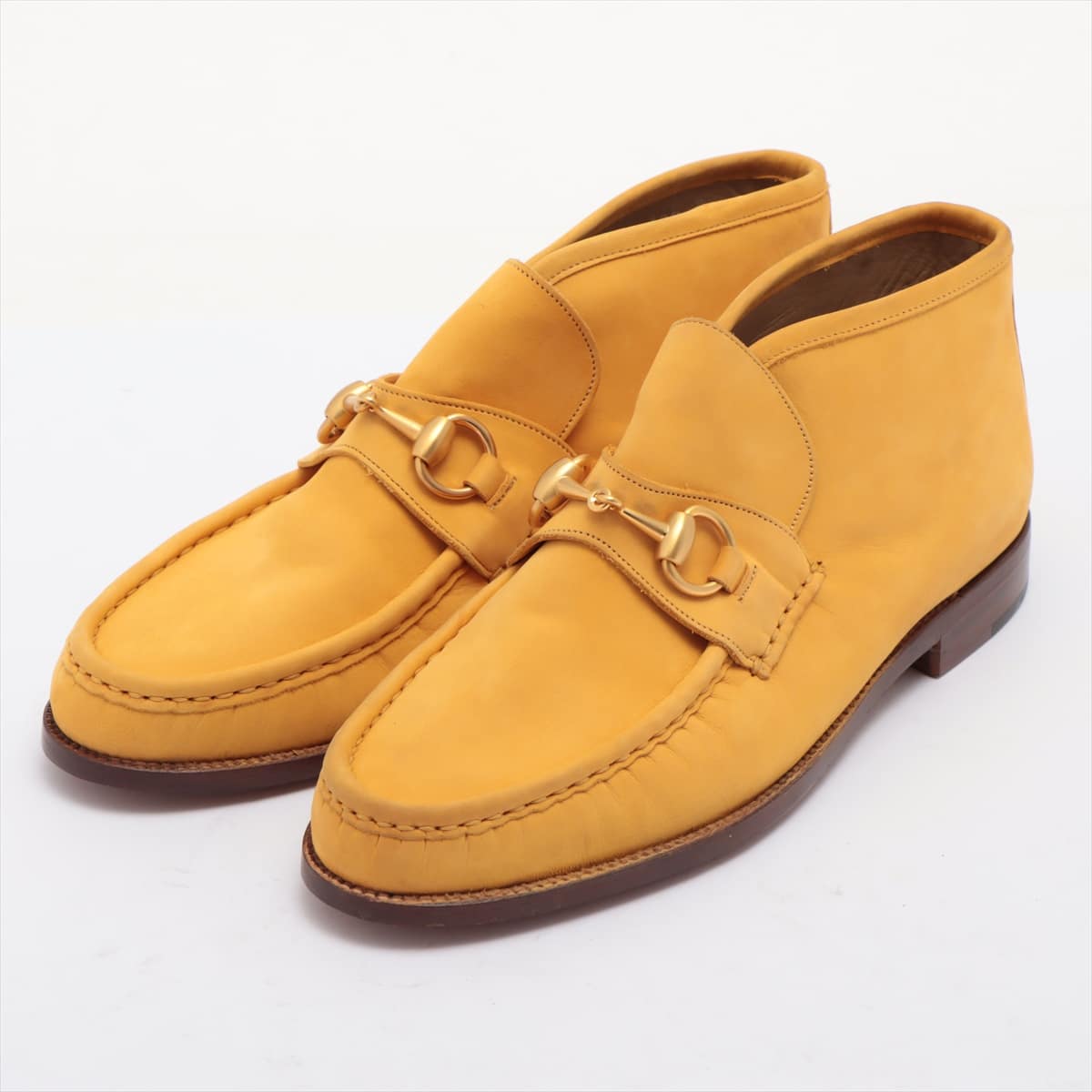 Gucci Nubuck leather Chukka Boots 38.5C Ladies' Yellow Horsebit Fittings