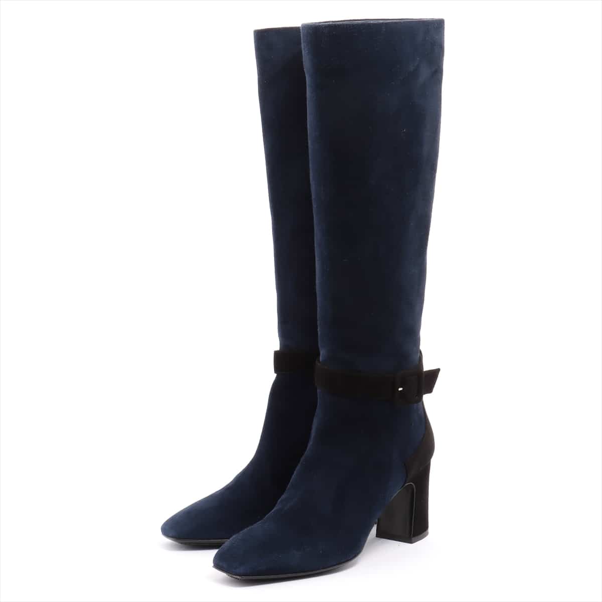 Hermès Suede Long boots 35 Ladies' Navy blue