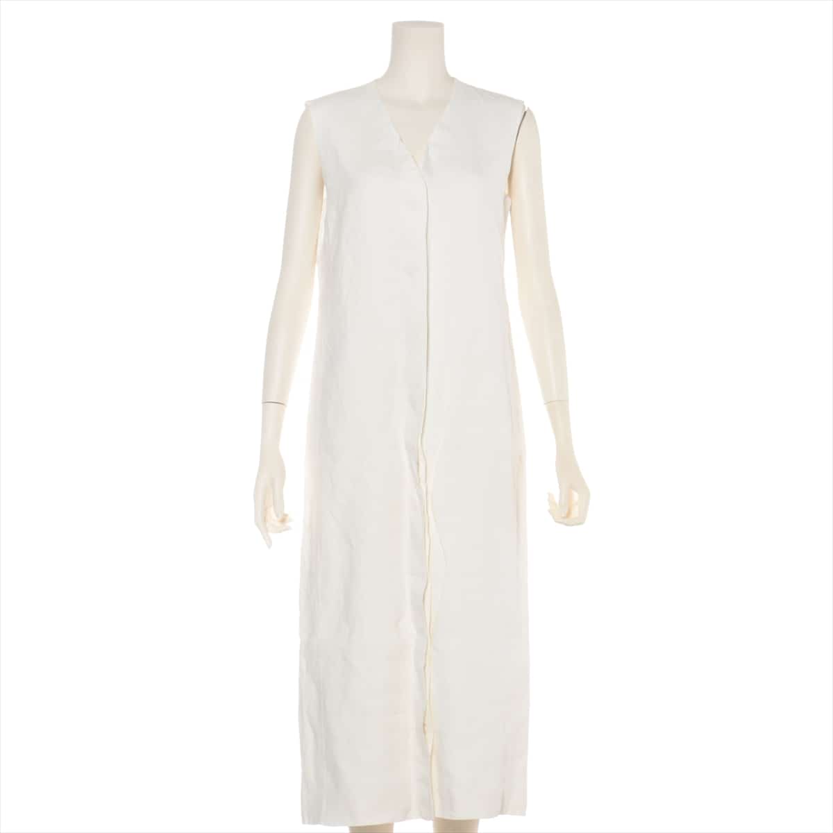 Hermès Margiela Linen Dress 36 Ladies' Ivory  H button