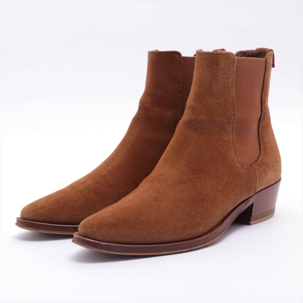 CELINE Suede leather Side Gore Boots 37 1/2 Ladies' Brown 774302 chelsea boots