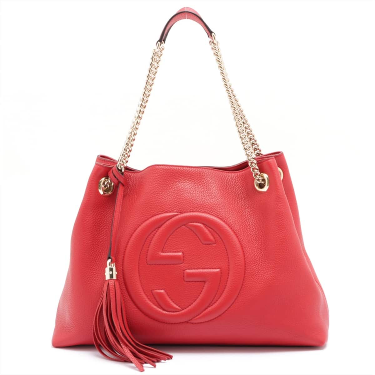 Gucci Soho Leather Chain shoulder bag Red 536196