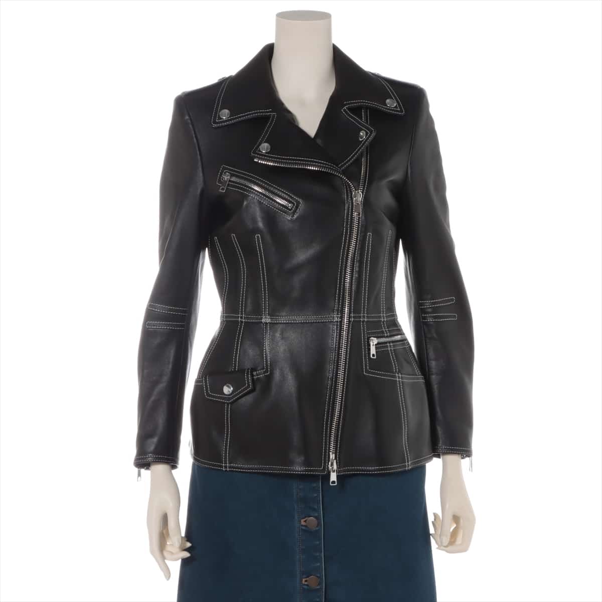 Alexander McQueen Lambskin Leather jacket 40 Ladies' Black  650211
