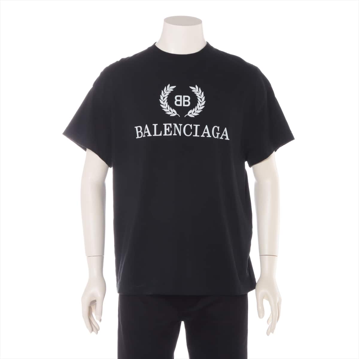 Balenciaga 18 years Cotton T-shirt XS Men's Black  556148 BB logo