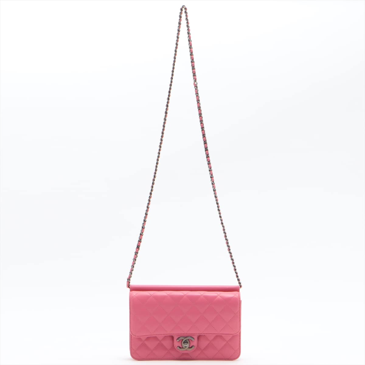 Chanel Matelasse Lambskin Chain shoulder bag Pink Silver Metal fittings 18XXXXXX