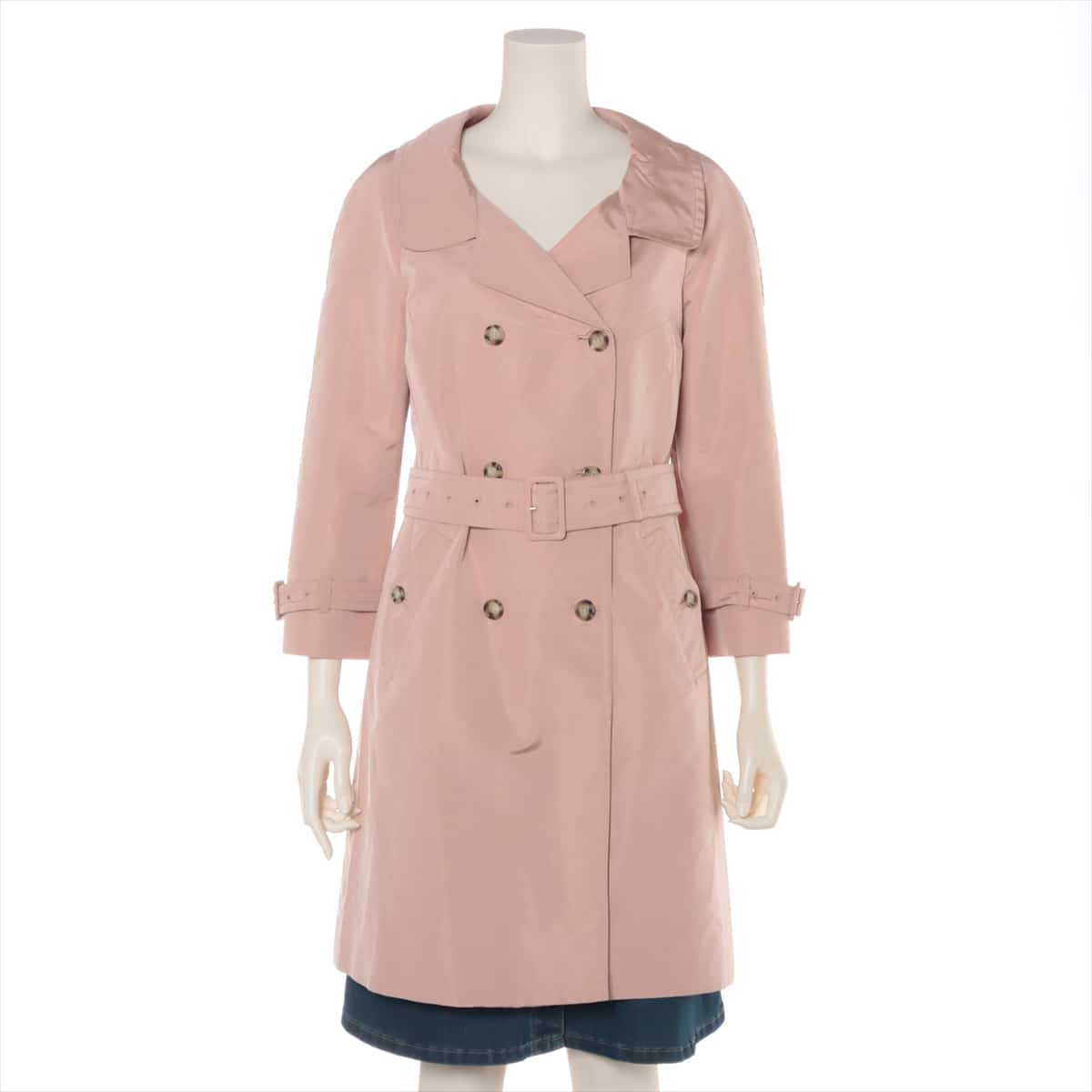 Prada Silk × Polyester Trench coat 40 Ladies' Pink