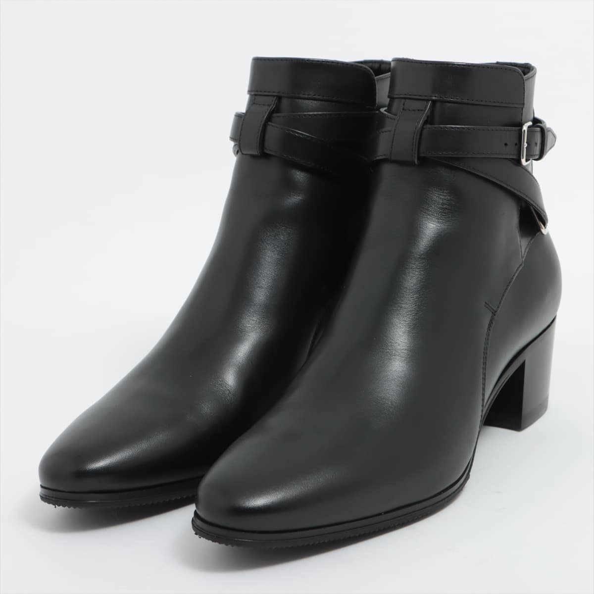 Saint Laurent Paris Leather Boots 38 Men's Black low heels Belt