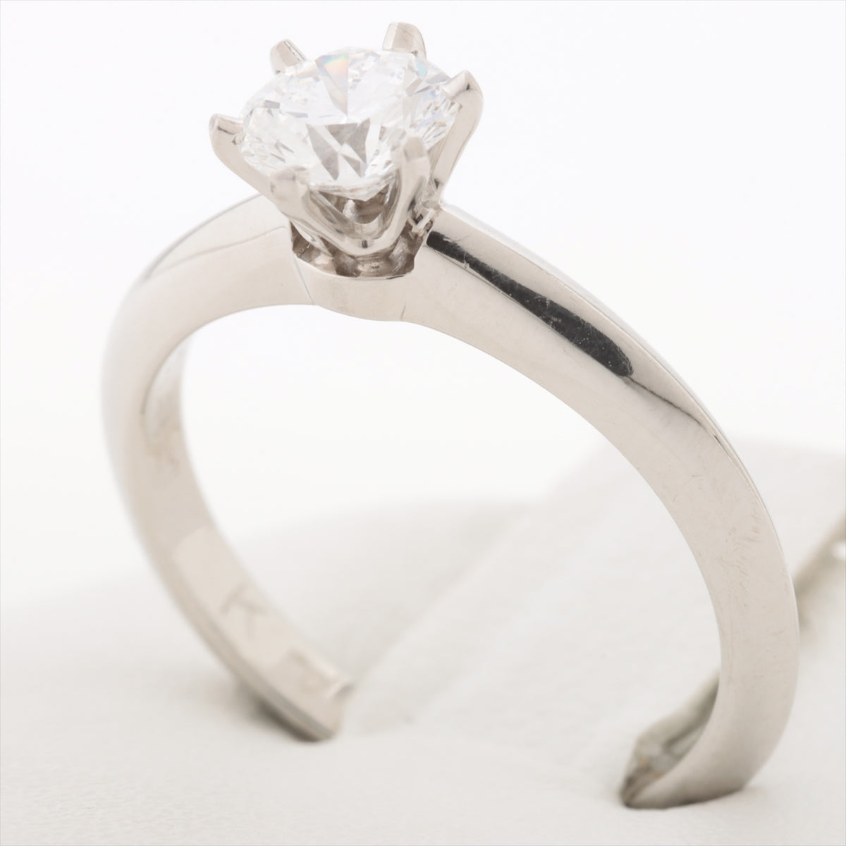 Tiffany Solitaire diamond rings Pt950 4.2g 0.58 E VS1 VG NONE