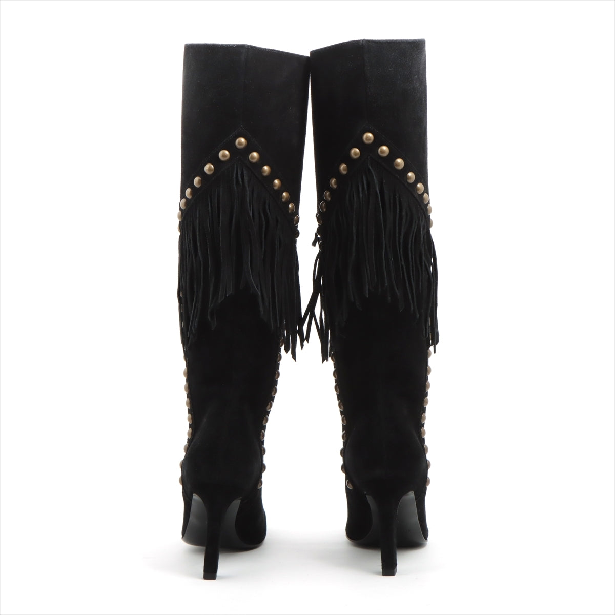 Saint Laurent Paris Suede leather Long boots 34 Ladies' Black 449816 Fringe