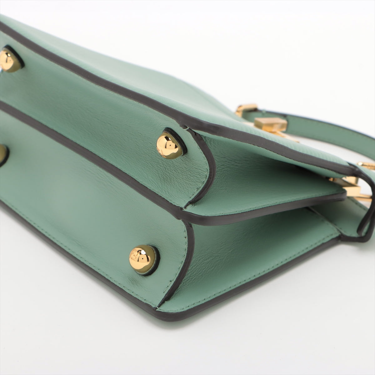 Fendi Peek-a-boo ICU Co., Ltd. Mini Leather 2way handbag Green 8BN335