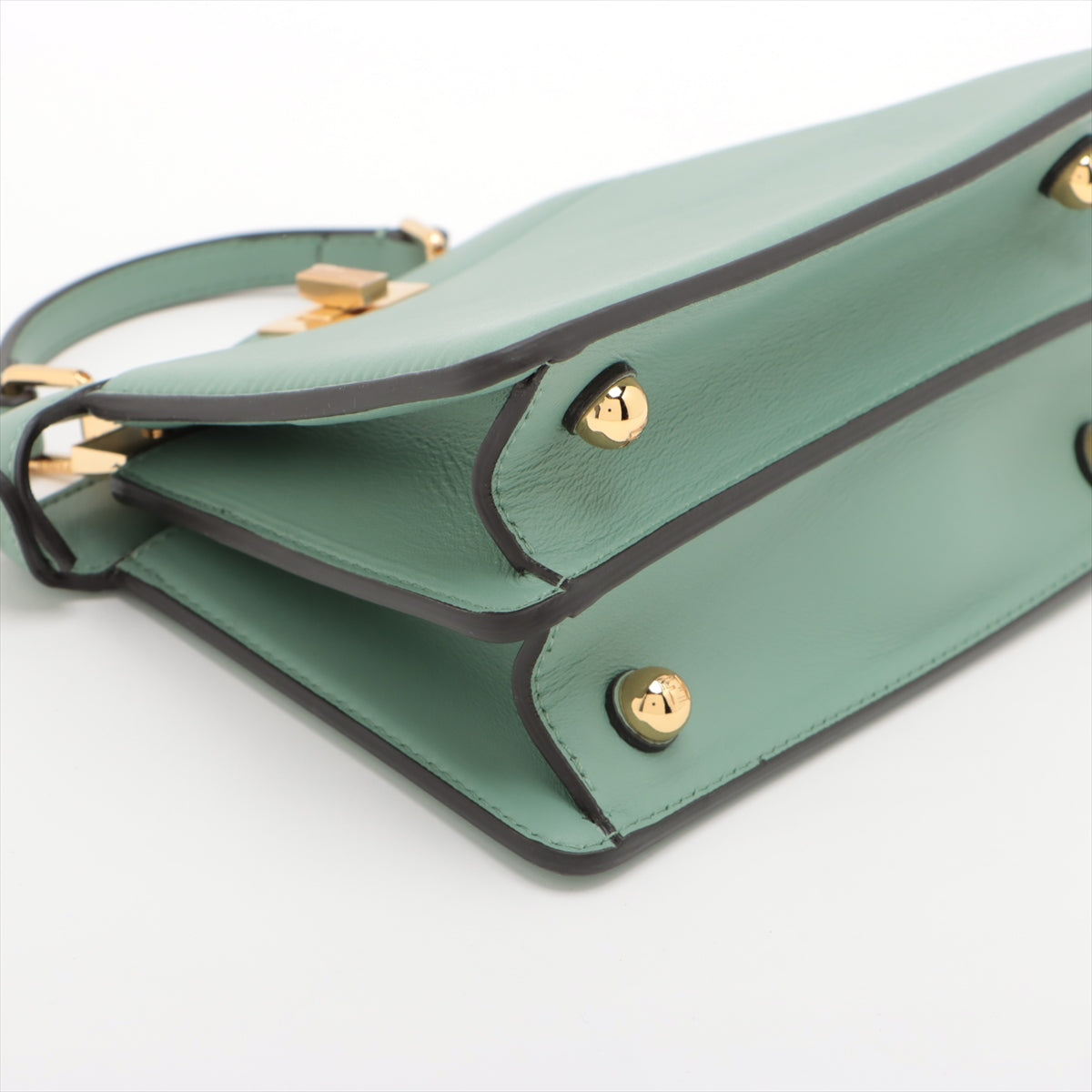 Fendi Peek-a-boo ICU Co., Ltd. Mini Leather 2way handbag Green 8BN335