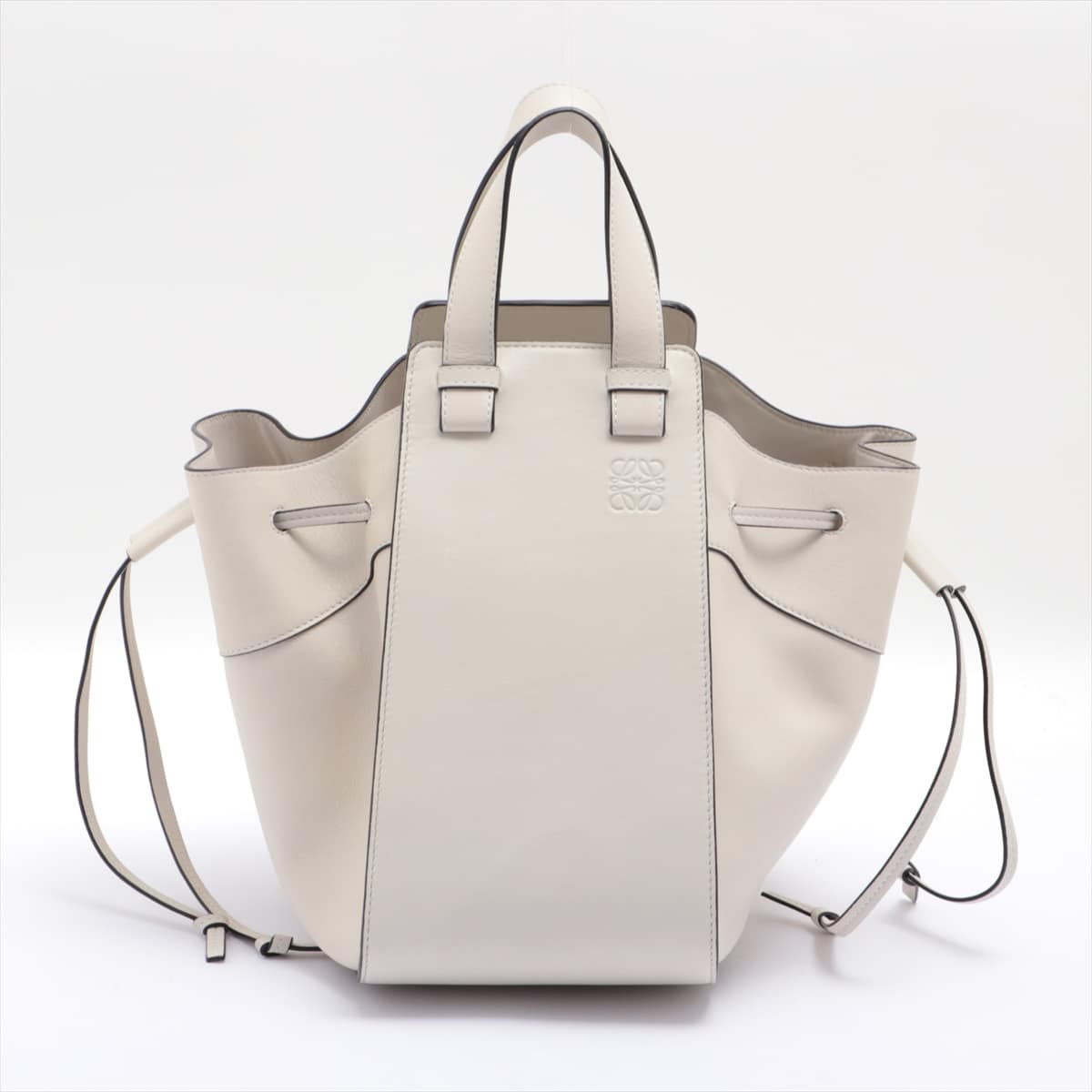 Loewe Hammock DRAWSTRING MEDIUM Leather 2way shoulder bag White