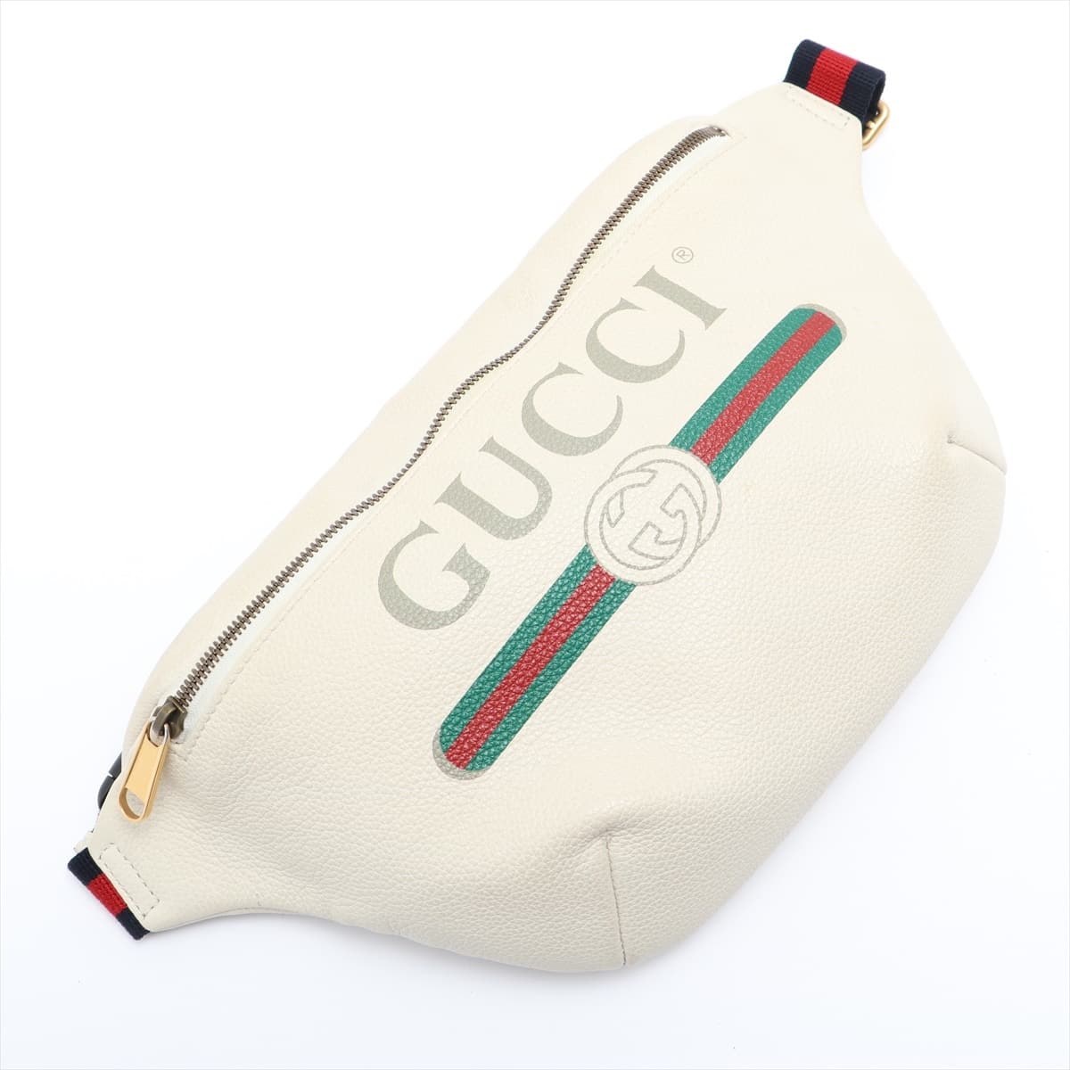 Gucci Logo Print Leather Sling backpack White 530412