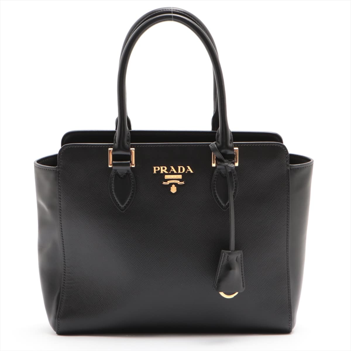 Prada Saffiano Hand bag Black 1BA113