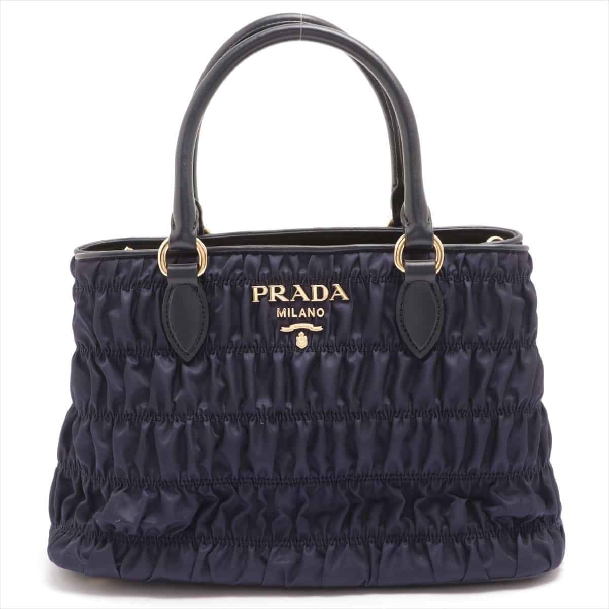 Prada Gather Tessuto 2way handbag Navy blue 1BA173