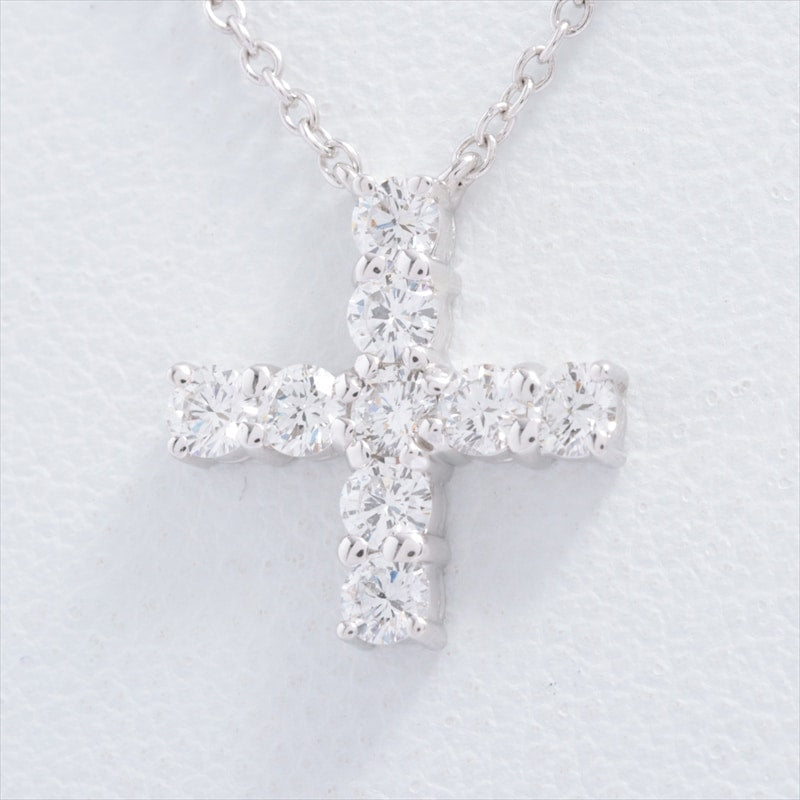 Harry Winston Mini Cross diamond Necklace Pt950 3.3g