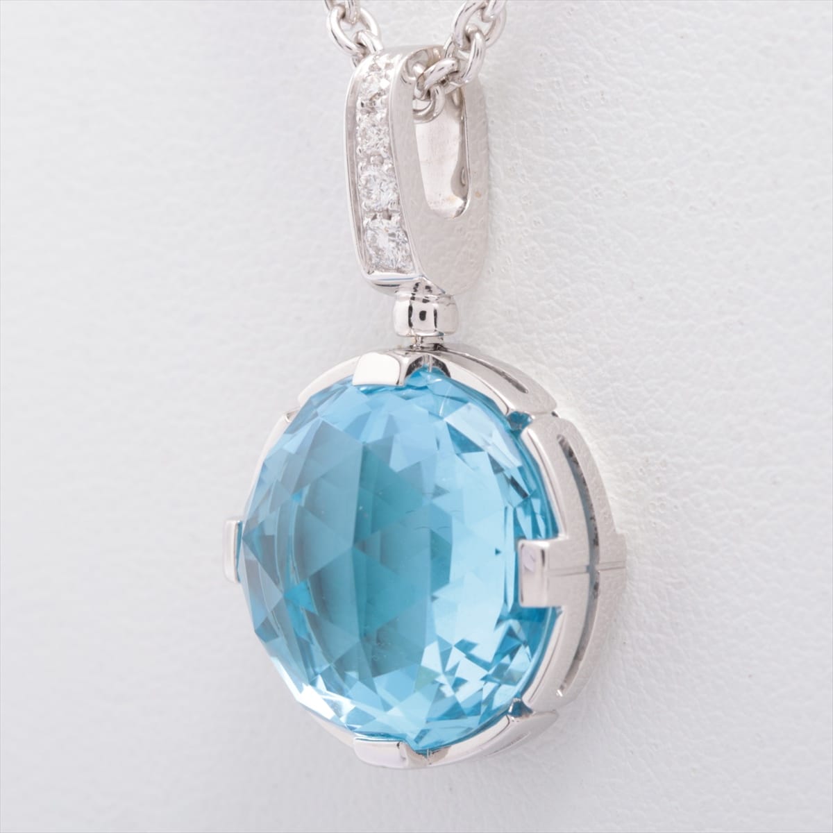 Bvlgari Parentesi Cocktail Blue topaz diamond Necklace 750(WG) 18.3g