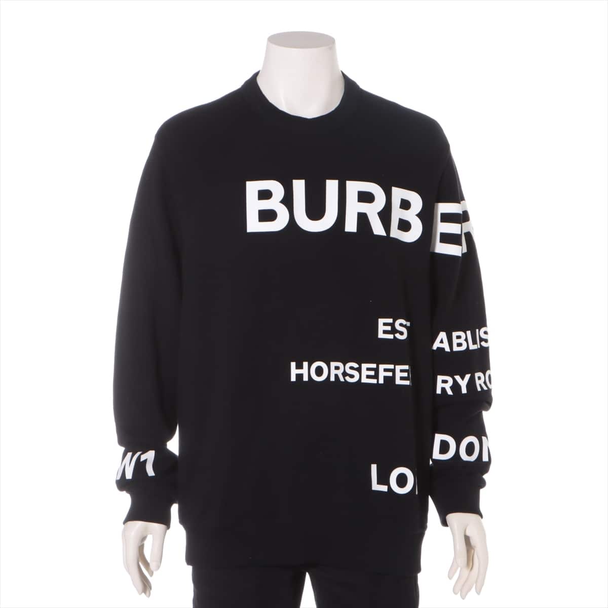 Burberry Horse ferry Tissi period Cotton Basic knitted fabric M Men's Black  8040695
