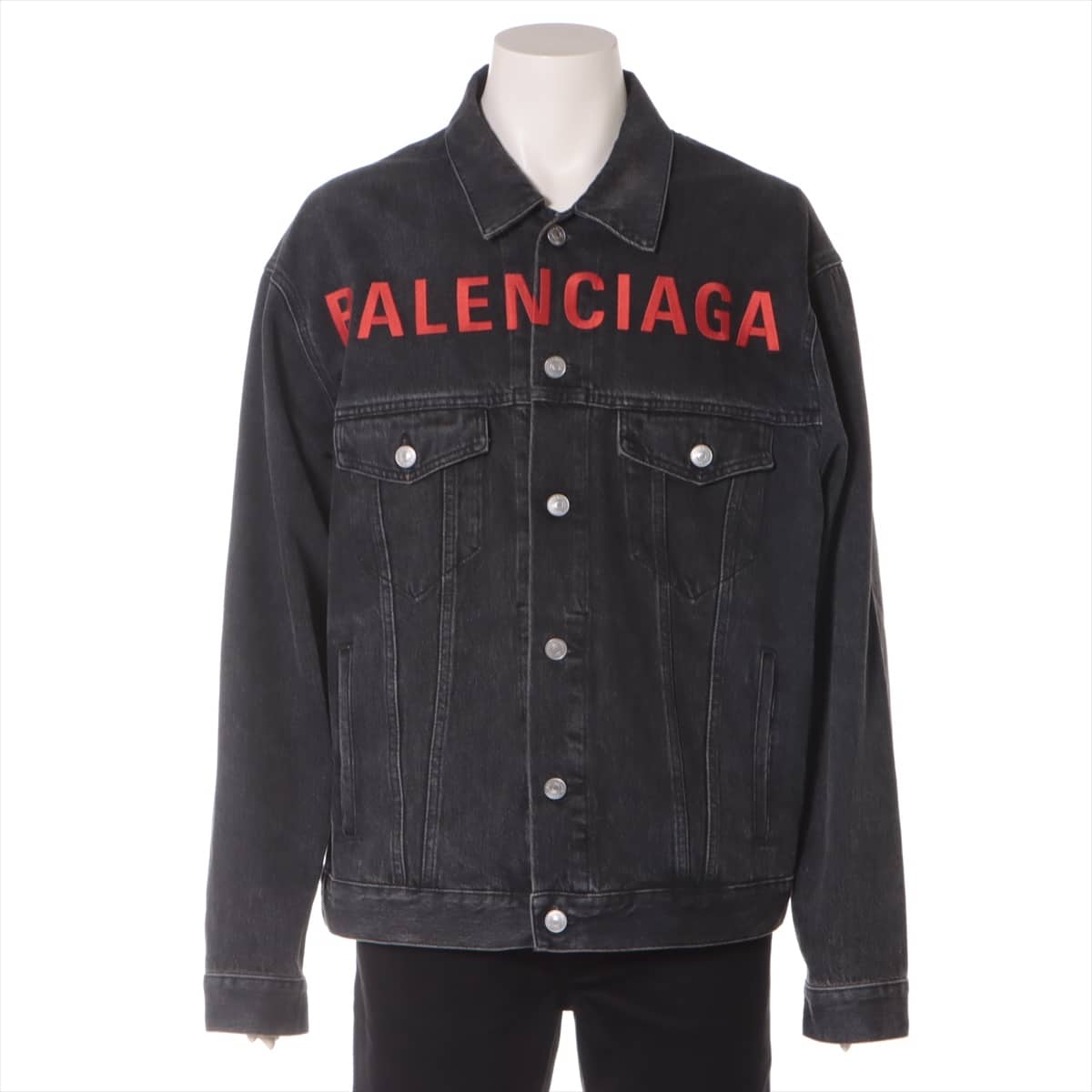 Balenciaga 19-year Cotton & Polyester Denim jacket 46 Men's Grey  594424