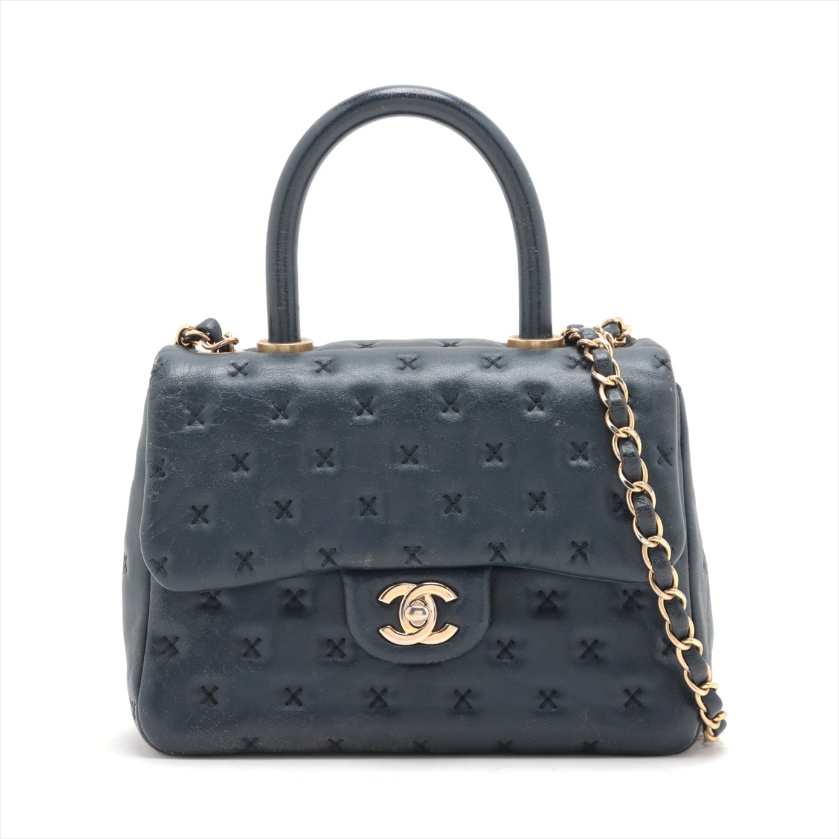 Chanel Coco Handle Lambskin 2way handbag Navy blue Gold Metal fittings 23XXXXXX