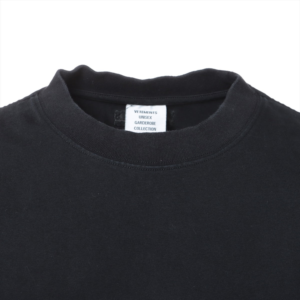Vetements Cotton Long T shirts L Men's Black  Crewneck oversized logo embroidery UE52TR280B